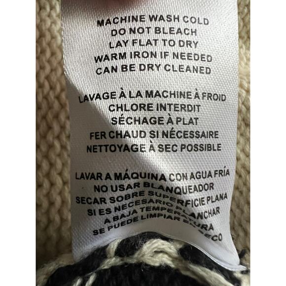 VELVET GRAHAM SPENCER WMNS LARGE ELODIE STRIPE CARDIGAN SWEATER BLACK CREAM NEW - Picture 13 of 14